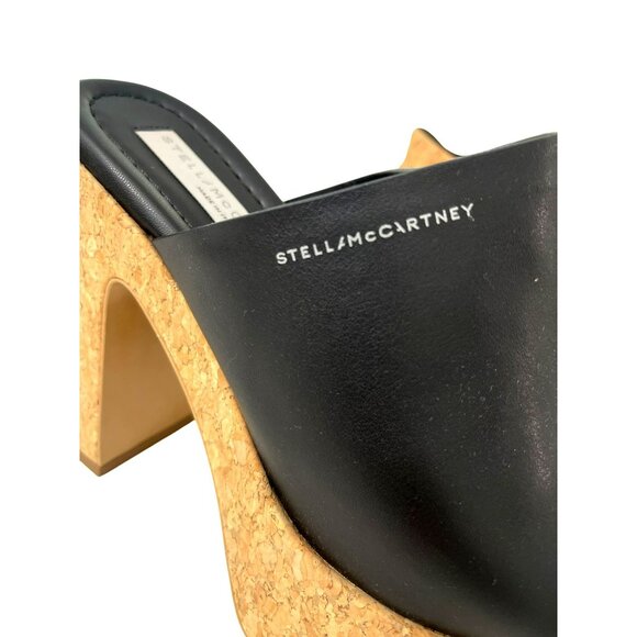 Stella McCartney Skyla Black Cork Platform Slide Sandals Shoes Sz 38 US 8 - Picture 2 of 12